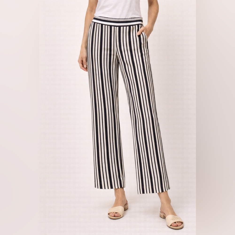 LOFT Striped Navy and Gold Top